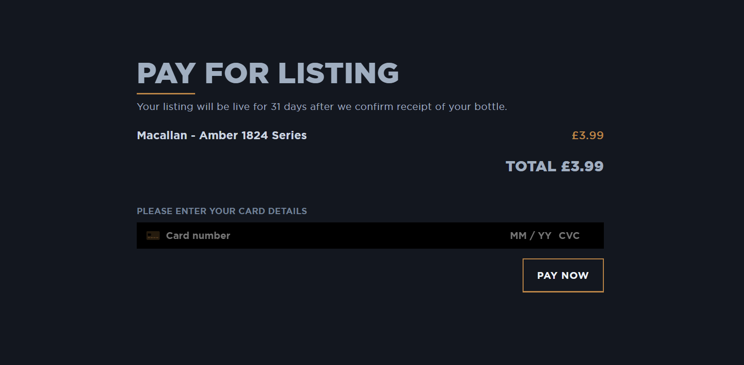 Whisky Locker Payment